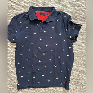 Nautica Navy Polo with Red and Multicolor Sailboats